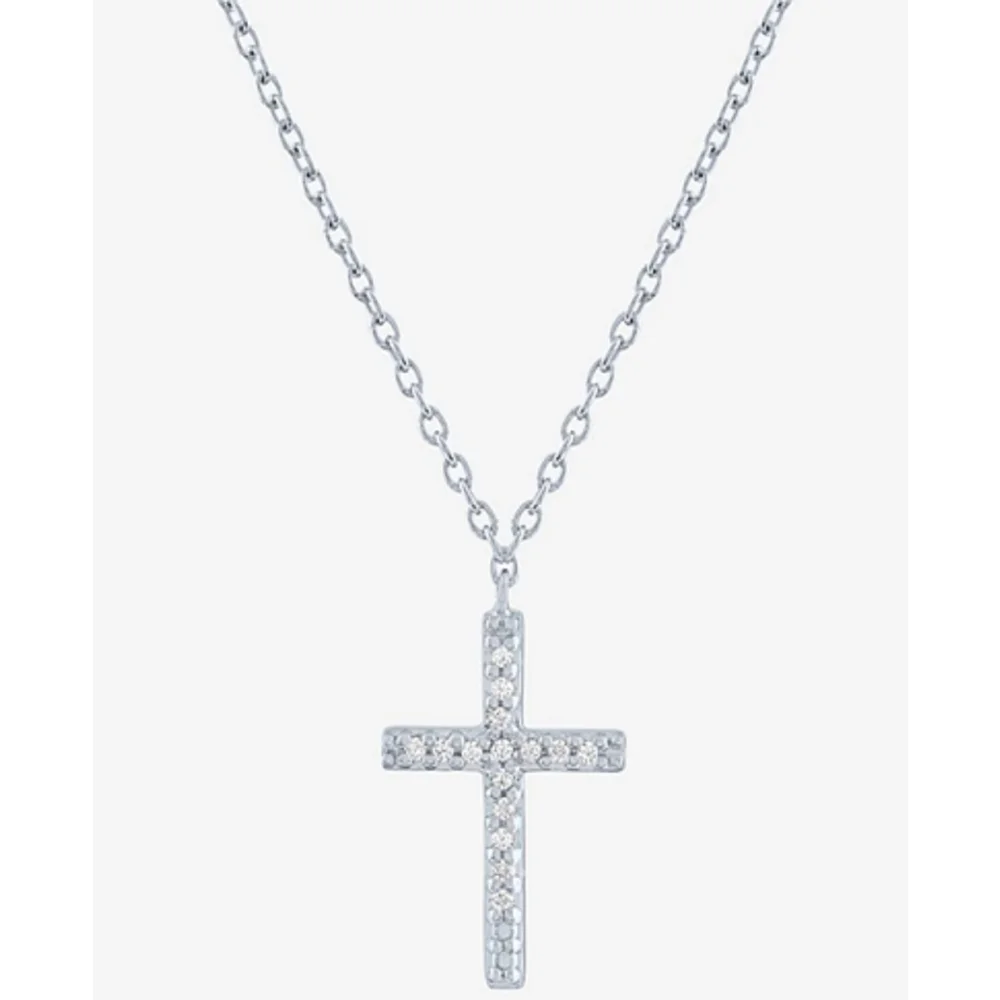 Religious chain w/ diamond pendant sterling silver Christian
